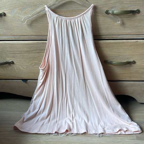 LOFT pink sequin beaded tulle tank cami top ballet peach pink size small - Picture 5 of 7